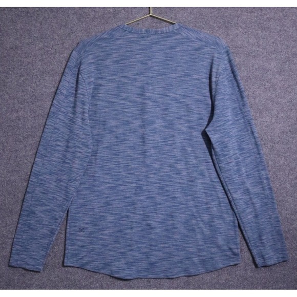 Lululemon Shirt Men Large Blue Heather Henley Long Sleeve Daily Athleisure EUC - Picture 2 of 3
